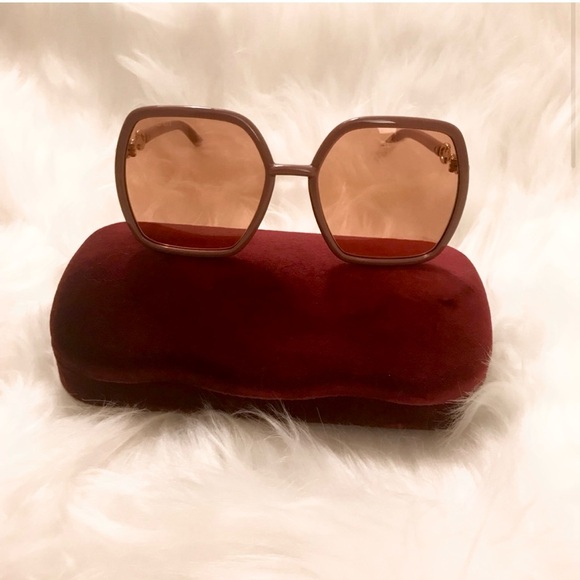 Gucci Square Frame Pink Sunglassez - Picture 5 of 5